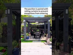 Aluminiumlegierung Pavillon Vier Ecken Außenhof Schatten Flip Louver Pavillon Freizeitdachdach