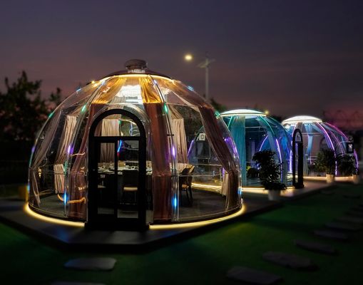 Wasserdichtes Himmelszelt Bubble Dome Transparent Outdoor Glamping Doppelkuppel Polycarbonatzelt