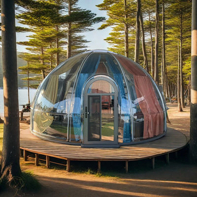 Moderner Stil Klares Polycarbonat Bubble House Isoliertes Prefab Picnic Dome Zelt für Hotelparty Verwenden Sie grünes Containermaterial