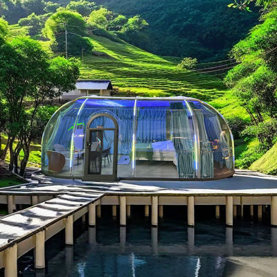 Transparentes Polycarbonat (PC) Blasenhaus Wasserdicht isoliertes vorgefertigtes Kuppelzelt für Hotelpartys Picknick