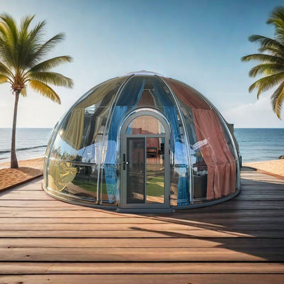 PC Stahlkonstruktion Blasen geodätisch bewegliche Kuppelzelt Grünhaus Außen Glamping Umweltschonend