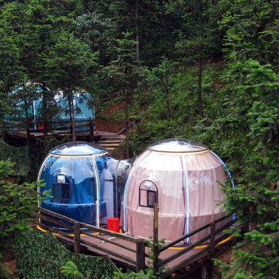 Neues Design Hotel Polycarbonat Kuppelzelt Modulares PC-Präfabrikat Doppelkuppelhaus für das Resort