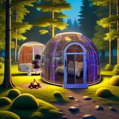 Beliebtes Smart Star Zimmer Freizeit Polycarbonat Transparentes Camping Doppelkuppel Haus Zelt