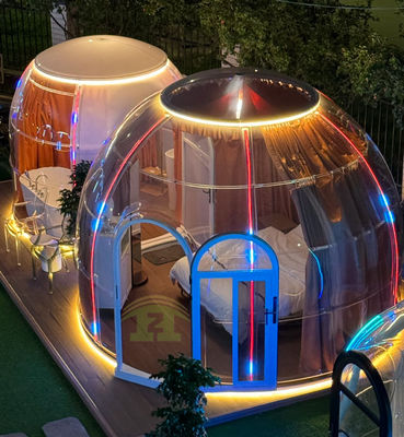 Modernes Design Vollhaus Vorgefertigtes Außenpolykarbonat Klares Geodätisches Bubble Dome Zelt Hotel Speisesaal Park-Grün PC Häuser Glamping