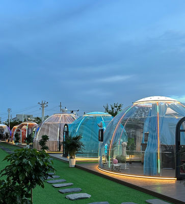 Glamping Gartenhäuser Fertigzelt Polycarbonat Doppelkuppelhaus