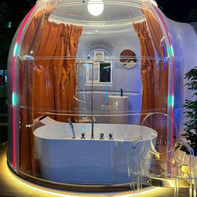 Warm verkaufte kundenspezifische transparente Außen Geodätische Kuppelzelt Modernes Blasehaus Design Modulare Gewächshäuser für Unterhaltung