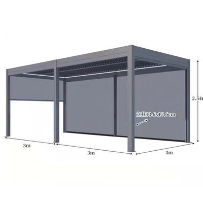 Aluminiumlegierung Elektrische Louver Drehpavillon für winddichte Rollvorhänge Schatten Sonne im Außenhof Villa Hof