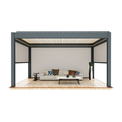 Aluminiumlegierung Elektrische Louver Drehpavillon Außenpavillon mit stilvollem Innenhofschattendesign