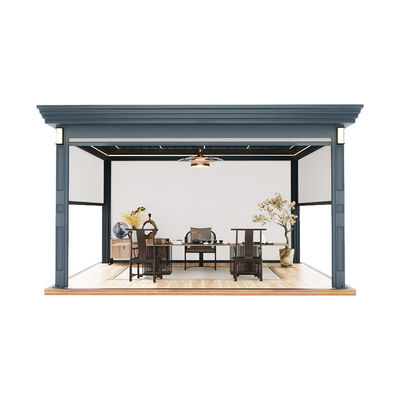 Aluminiumlegierung Elektrische Flip Louver Pavillon Der Außenschatten ist langlebig und stilvoll geeignet für die Verwendung auf der Gartenterrasse